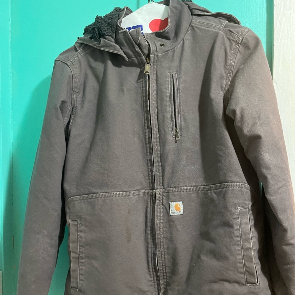 Carhartt full swing fleece lined jacket with fleece lined hood